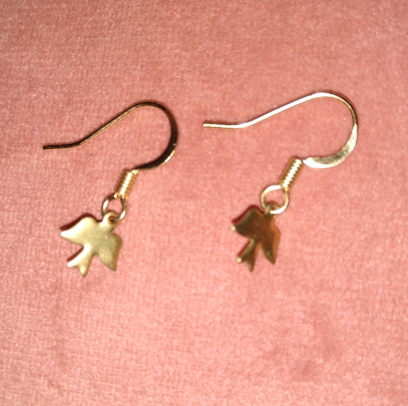 Dove Bird Mini Earrings Swallows Brass Charm Little Dangle Charms KATTA Handmade - Picture 2 of 8